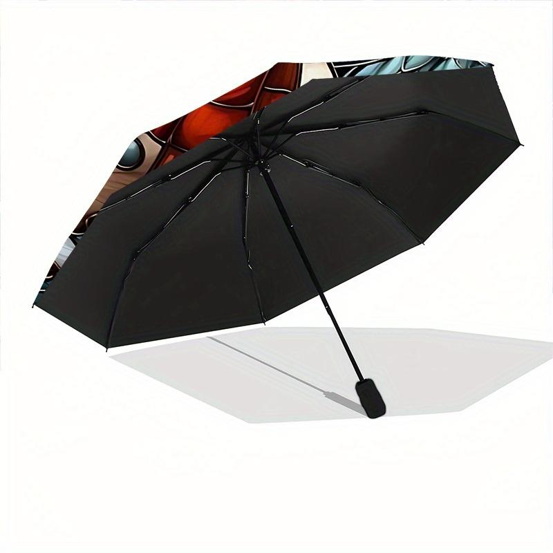1pc Winter Snowman Automatic Open/close Umbrella, 8-Rib sturdy structure, Portable Travel Umbrella, Parties, Everyday Use, Outdoor Accessory