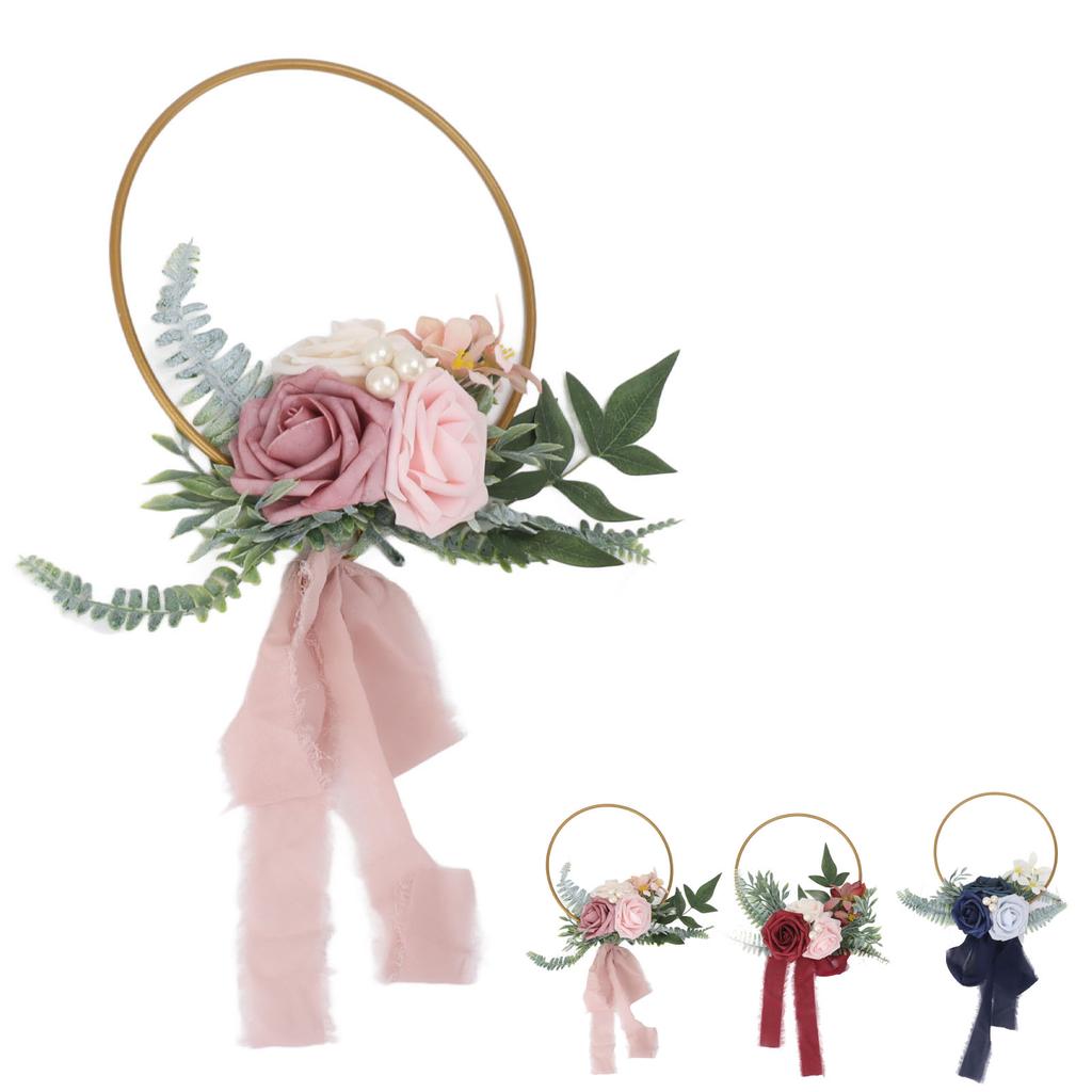 Artificial Succulents Wreath Iron Foam Greenery Wreath Portable Bridal Wreath for Wedding Celebratio