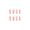 24pcs/set Pink Gradient False Nails Gold Foil Sequins Wear Nail Art Long Ballet Wear False Nails