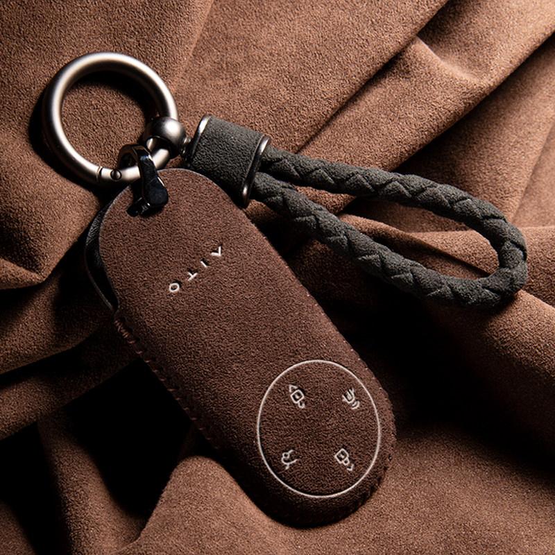 For Aito M8 M9 M7 Key Case High-grade Suede Cover Ultra/Max Version Shell Buckle Keychain Interior Decor Accessories