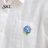 Durable Metal Brooch Zinc Alloy Pin, Colorful Flower Shape Lapel Smooth Polished Edge Edges Enamel Badge for Coats Scarves Canvas Bags Gift