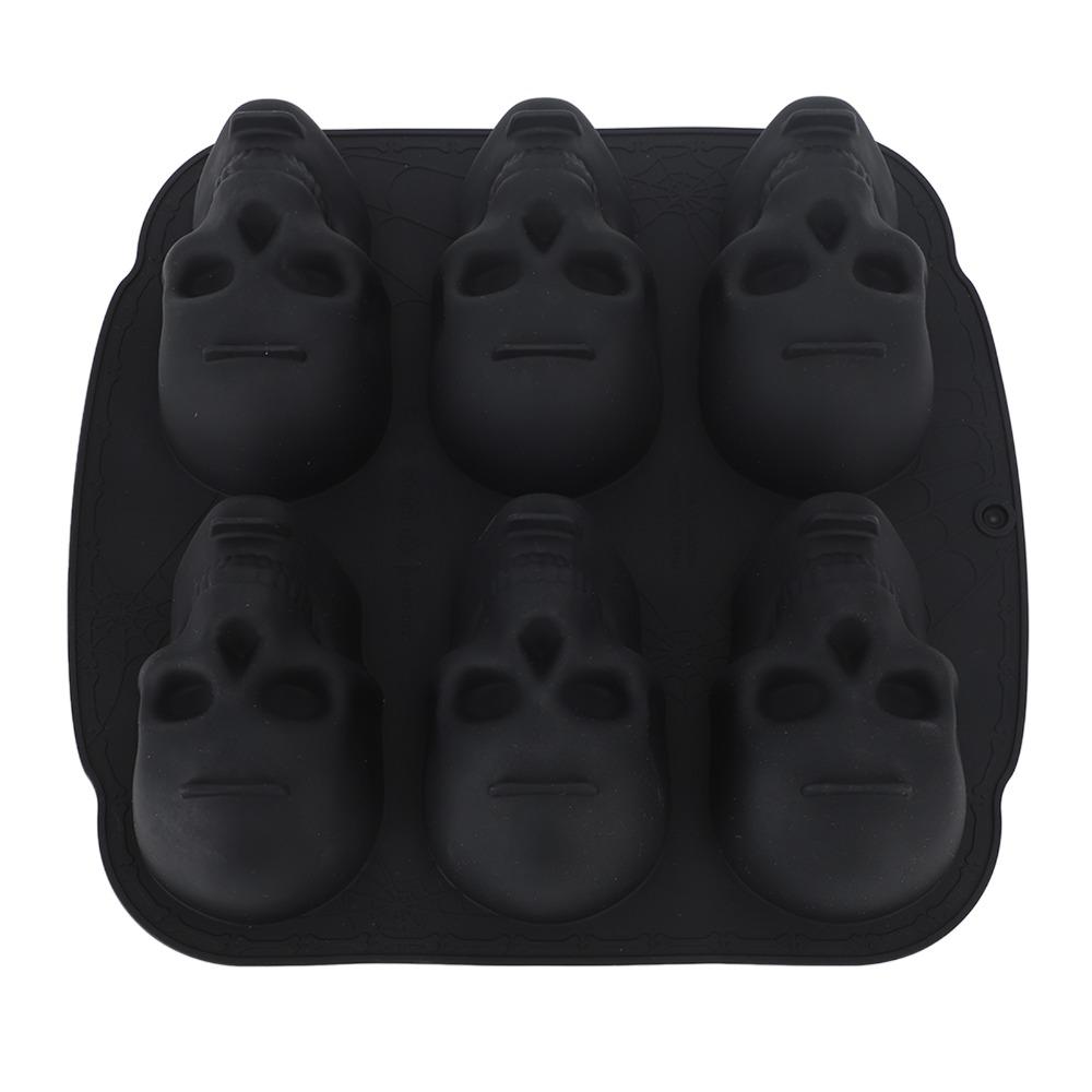 Soft Silicone Skeleton Head Cake Mold Elasticity Halloween Skull Cake Mold Halloween