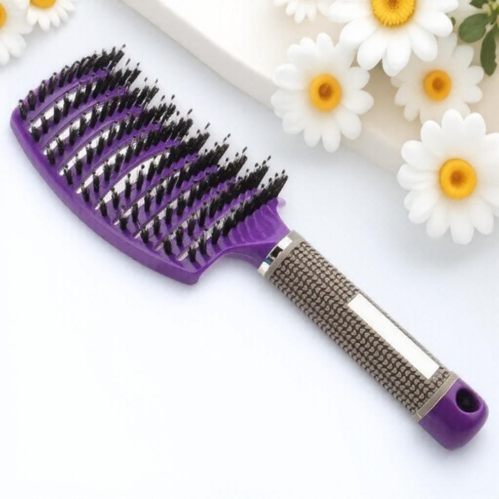 Bristle Nylon Massage Brush Wet Curly Straight Comb Professional Straight Curly Hair Styling Brush for Salon Home Use