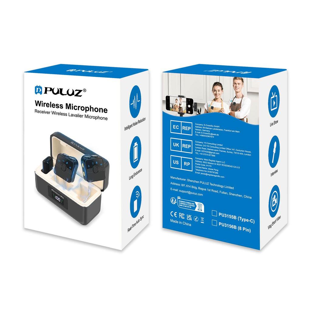 USB-C Wireless Lavalier Microphone with Noise Cancellation, for iPhone 15+/Android/PC/Camera, Vlogging, Live Streaming, Interview