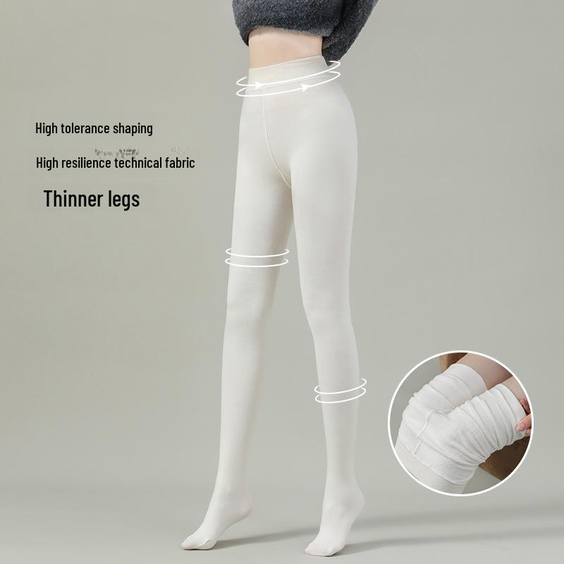 Women's High-Waist Plush Knit Leggings: Warm, Anti-Pilling, and Slimming for Autumn & Winter Outerwear.