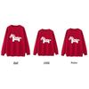 Red Year of the Rabbit Family Matching Long-Sleeve Hoodie Outfit for New Year - Available for Three or Four Members, Plus Velvet