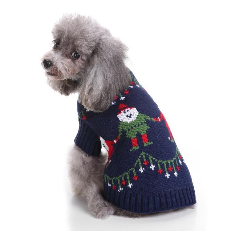 Autumn/Winter High Neck Christmas Dog Sweater - Warm Knitwear for Pets