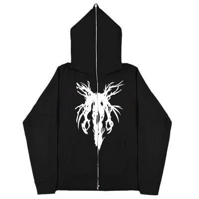 2023 Europese en Amerikaanse Donkere Sportkleding Heren- en Dameshoodies Gothic Koppel Harajuku Casual Veelzijdige Hoodies met Rits