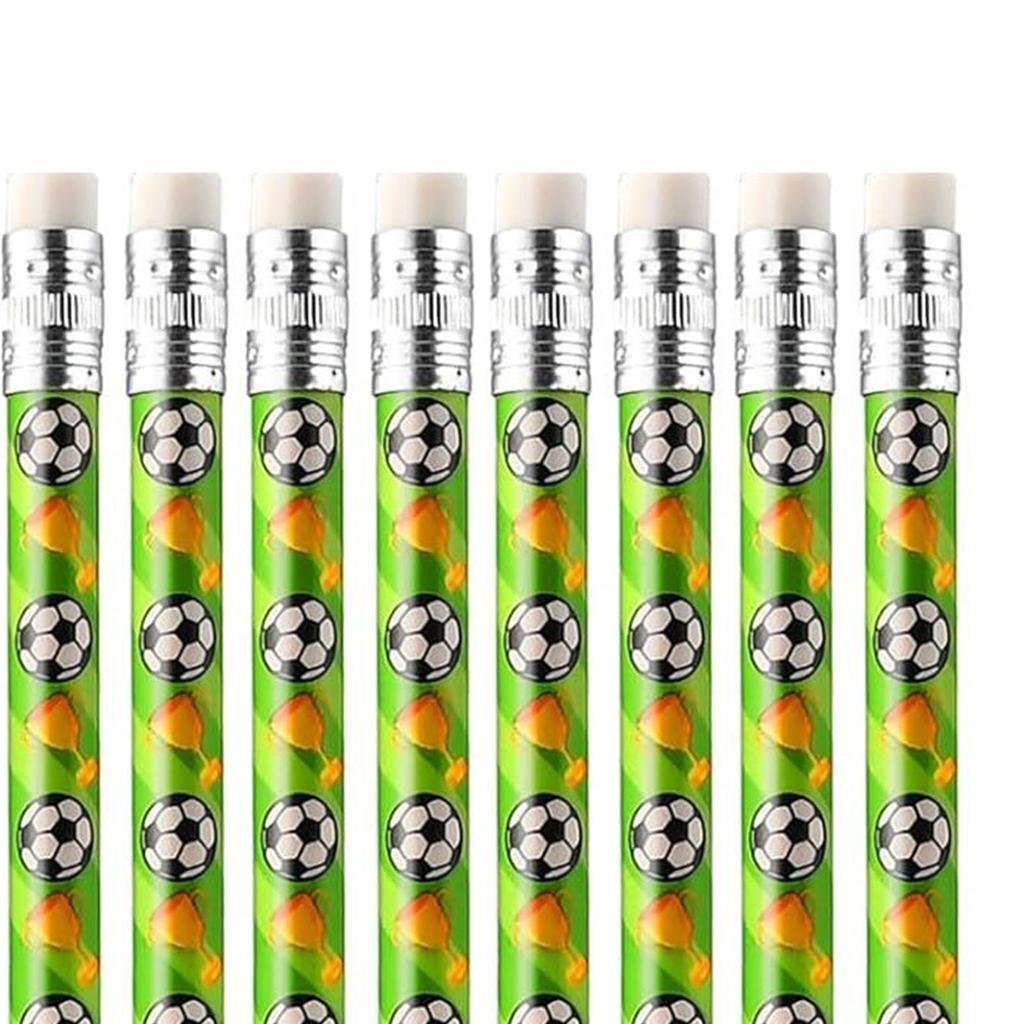 12 Stück Fußball-Bleistifte mit Radiergummi-Set Fußball-Thema Bleistift-Schreibwaren für Schüler Büro Schule Klassenzimmer HB