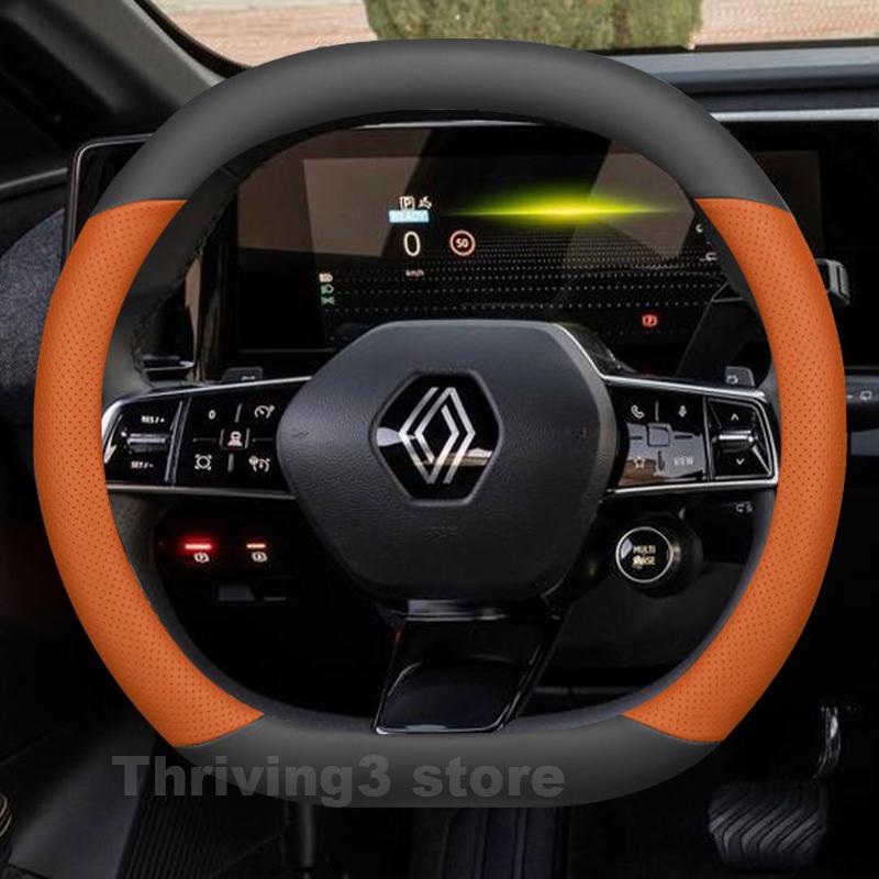 DAPO3 Leather Car Steering Wheel Cover For Renault Austral E-tech Hybrid 2022-2026 Auto Steering Wheel Renault Austral Accessories