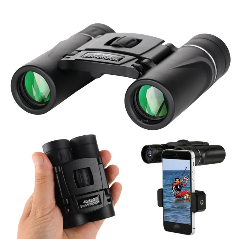Lornetka 40x22 Składany Mini Teleskop Lornetka Teleskopowa Teleskop o Zasięgu 2000M do Podróży na Zewnątrz Sportu