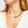 Black Stone Freshwater Pearl Necklace for Women [COAI]