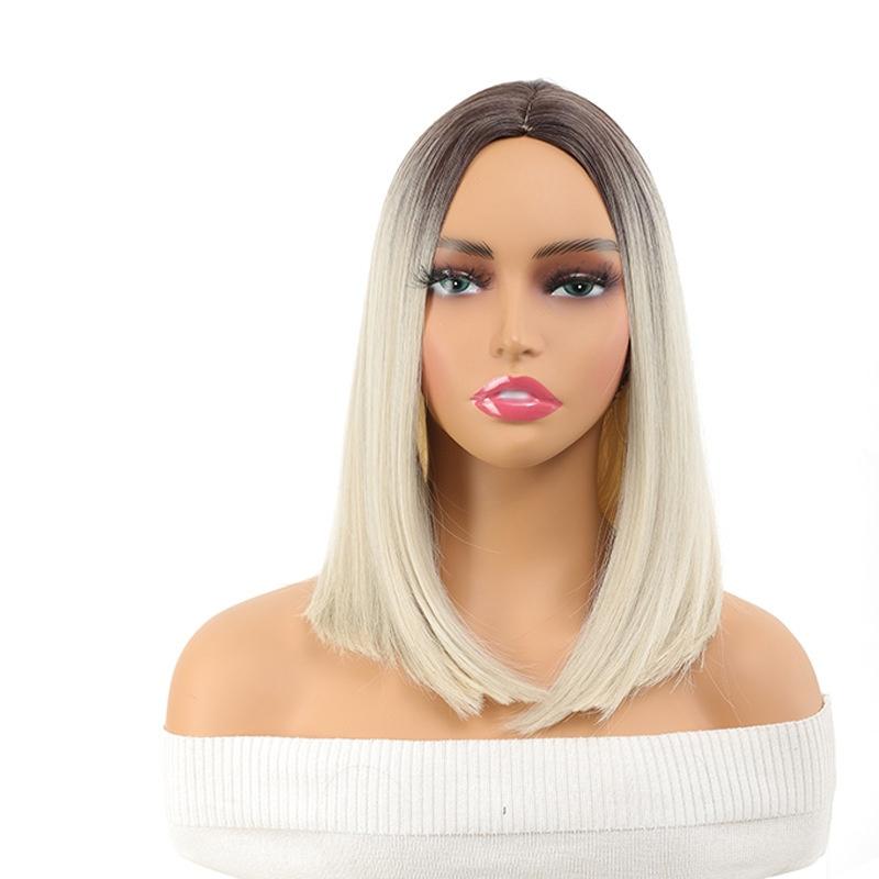 

Синтетический пепельно-блондинистый парик для женщин, дам, омбре парик, парик из натуральных мягких волос, для косплея, для Хэллоуина, для вечеринок, стильная прическа