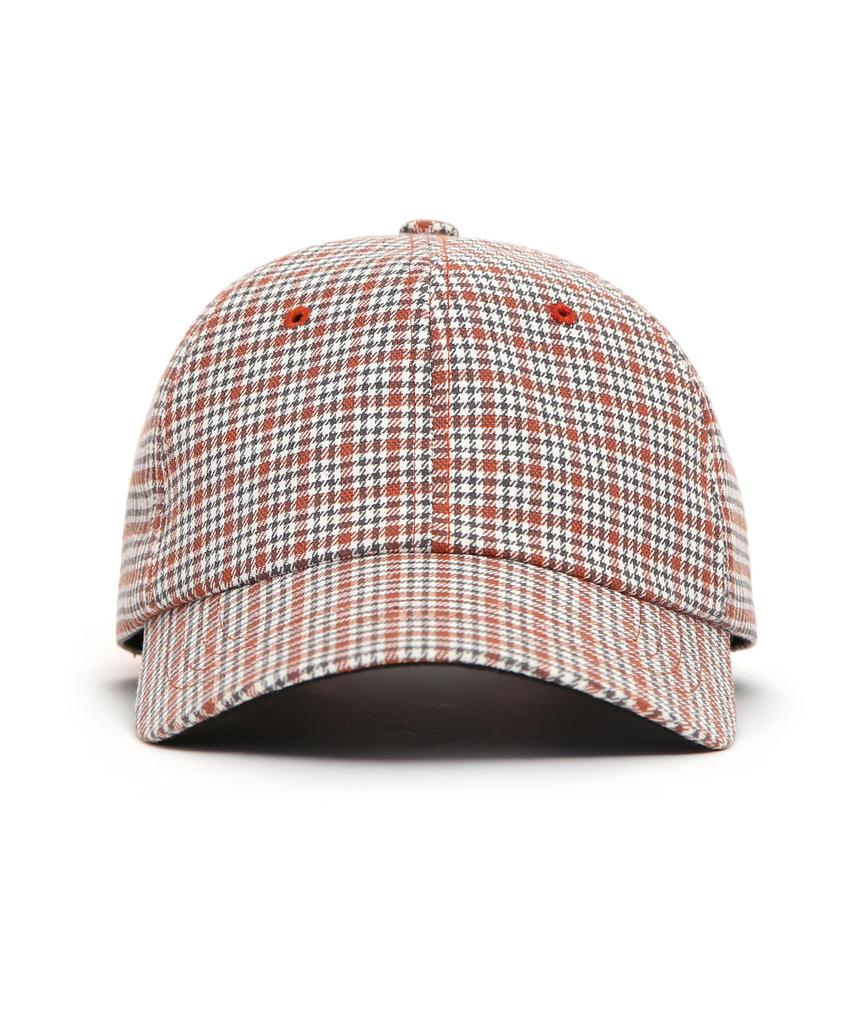 Eondeokeonteulol Check Pattern Ball Cap Pop Hound / Authentic Bb / Orange Check