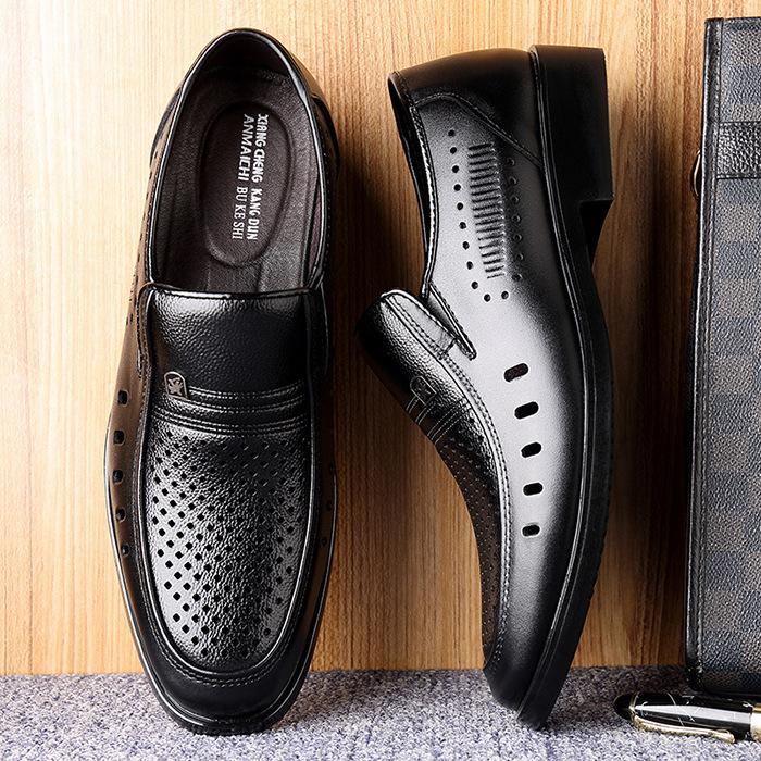 Men's leather shoes leather business dress soft-soled cowhide work and leisure in the elderly spring and autumn soft leather dad men's shoes
