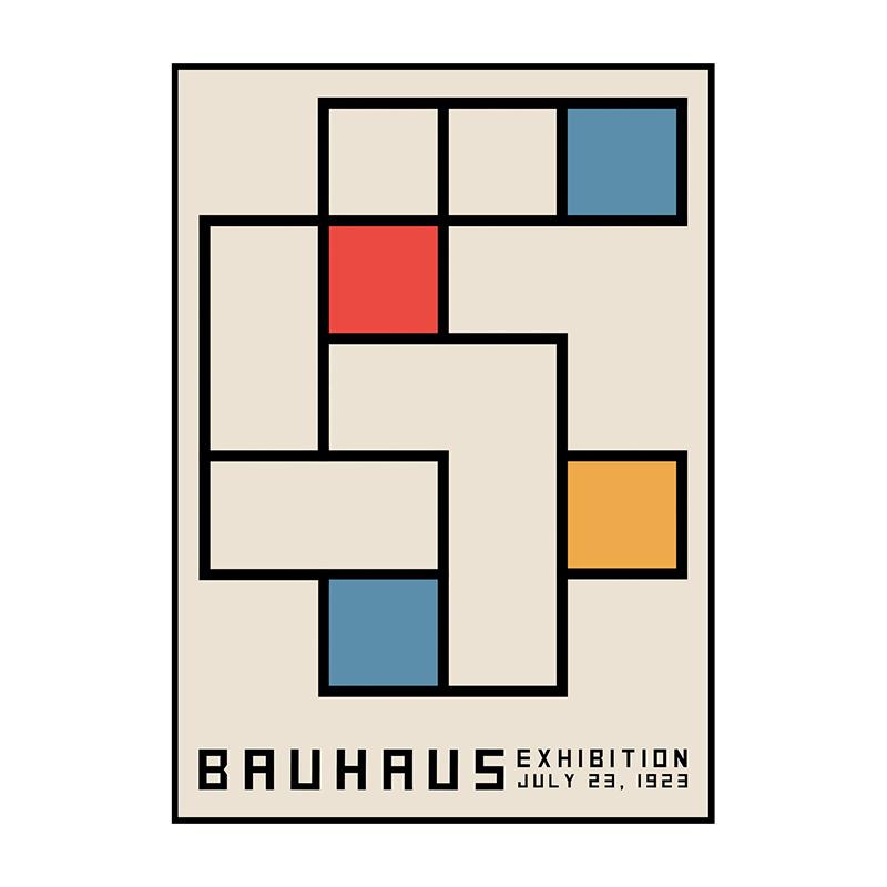 Bauhaus Exhibition Poster Minimalist Interior Canvas Painting Vintage Modern Print Wall Art Picture for Room Home Decoration