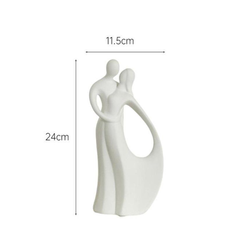 Nordic Modern Ceramic Couple Art Ornaments Home Furnishings Living Room TV Cabinet Wedding Gifts Soft Decorations