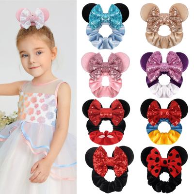 1 Stück Weihnachtsmausohren Haargummis Pailletten Schleifen Stirnband für Frauen Accessoires Samtbänder für Mädchen Partydeko