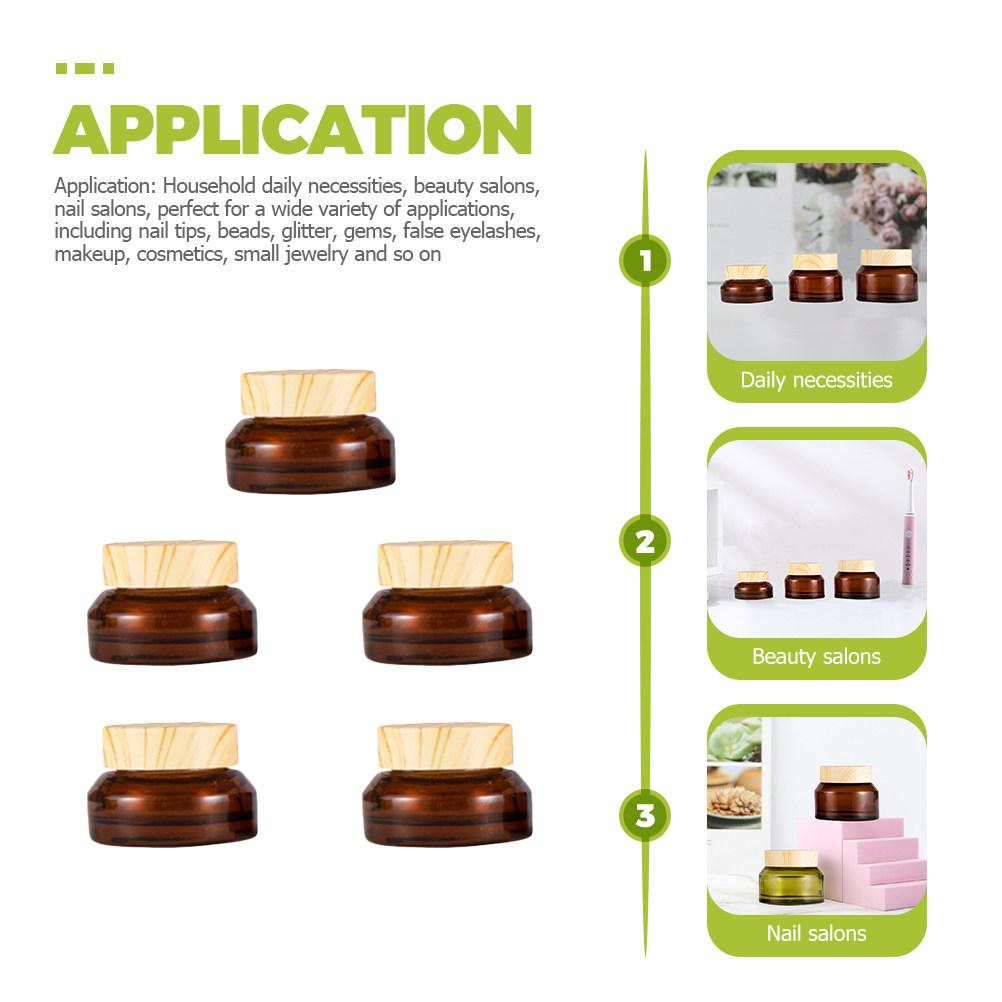 5Pcs Refillable Cream Containers 15G Travel Jars with Lids for Lotion Makeup Body Butter Nail Tips Beads Glitter Gems