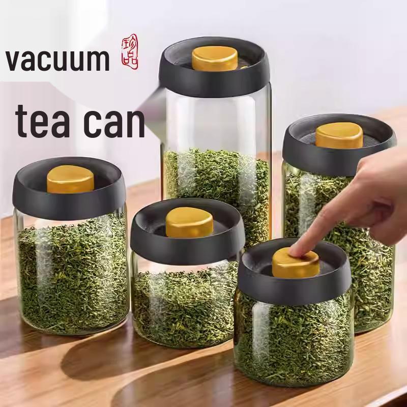 Large Capacity Vacuum-Sealed Glass Jar for Coffee Beans and Tea