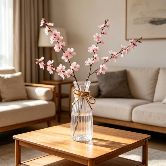 Plastic Clear Bud Vases, Modern Table Centerpiece Flower Vase, Simple Transparent Decorative Vase for Home Dining Table Wedding Flower Arrangement