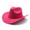 Western Cowboy Hat Black Wool Felt Fedora For Men And Women Sun Protection