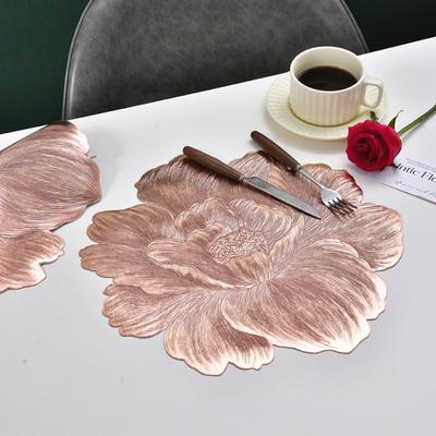 Floral Placemat Table Mat PVC High Temperature Resistant Non-Slip Coaster Placemat for