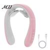 Adjustable Intensity Neck Therapy Tool Electric Massager with Heat, 10 Modes & 16 Levels, Portable Lightweight Cordless Cervical Massager, Wearable