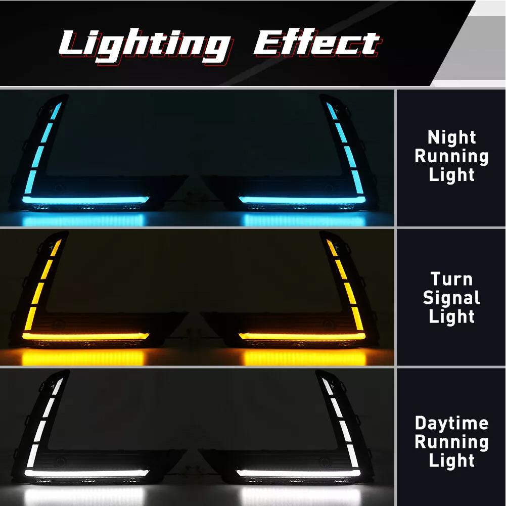 2pcs Fog Light Lamp Daytime Running Strip Lights Kit Clearance Light for Truck SUV Car