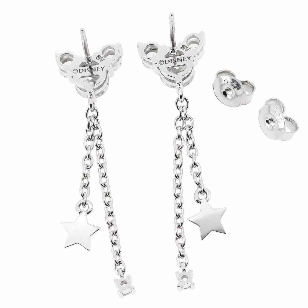 Disney Zirconia Mickey Silver 925 Earrings Accessories Official Official [Disney] [Special Specification] Women's