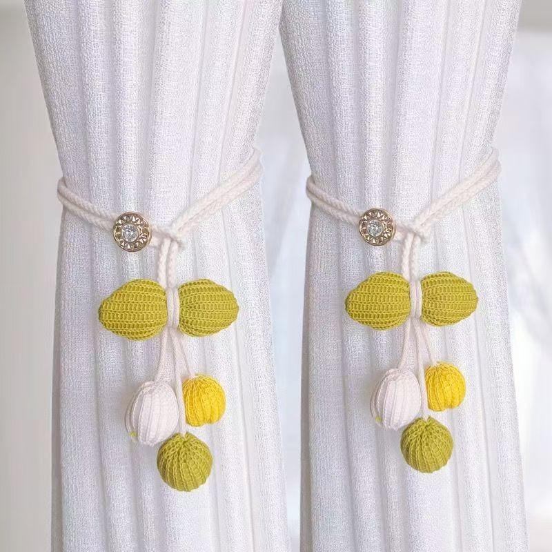 Pumpkin String Pendants, Curtain Ties, Gauze Ties, Fabric Cartoon, Adjustable Hemp Ropes, Cute Accents, Modern
