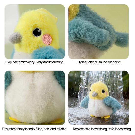 Cat Toy Electric Birds Rechargeable Plush Chirping Birds Flapping Wings Interactive Cat Toy for Indoor Outdoor Play Entertainment Mental Stimulation