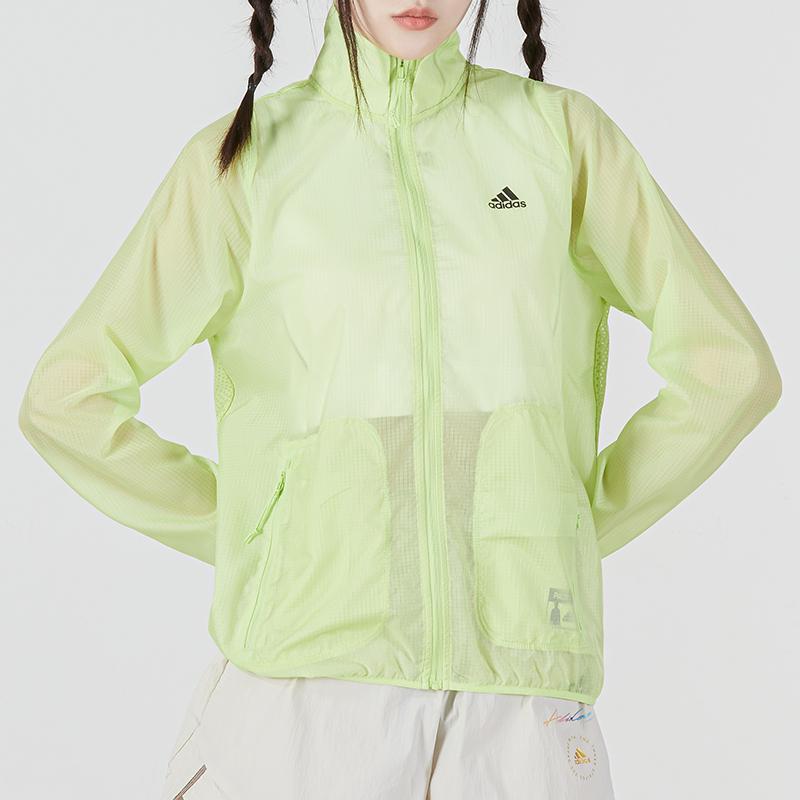 Adidas Ri 3B Windbreak Logo Print Casual Sports Jacket Women Jacket Green HC7974