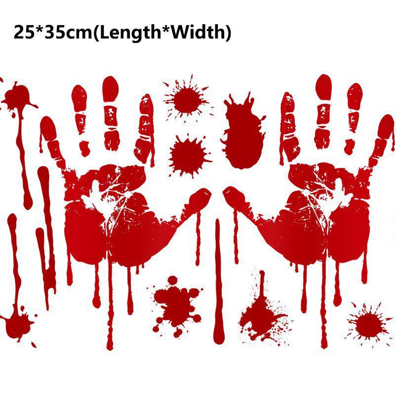 Scary Halloween Bloody Hand Foot Print Stickers For Realistic Zombie Party Decor