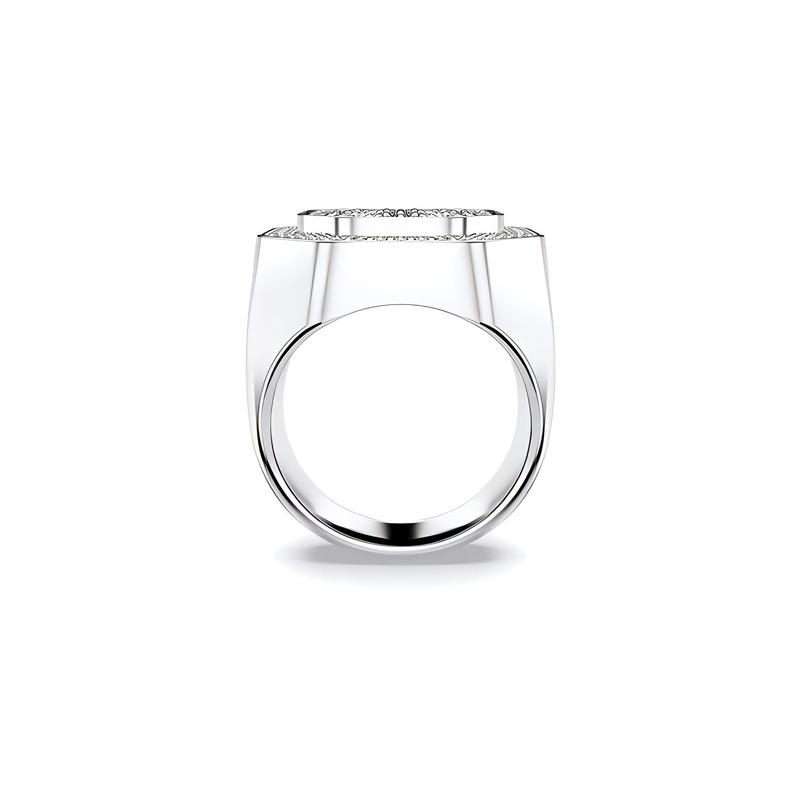 Swarovski Dextera Cocktail Statement Ring Octagon White Crystal Rhodium Plated Silver 62