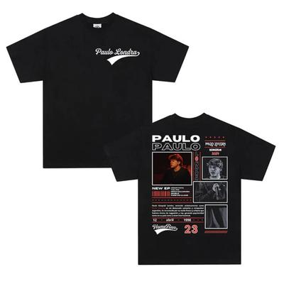 Rapper Paulo Londra Homerun Nuovi Album T-shirt Uomo Moda Retrò T-shirt Oversize Unisex Hip Hop Punk Gotico T-shirt Streetwear