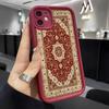 Arabic Carpet Pattern Phone Case For IPhone Air 17 Pro Max 16 E 15 14 Pro Max 13 12 11 Mini Plus Soft Silicone Wine Red Cover
