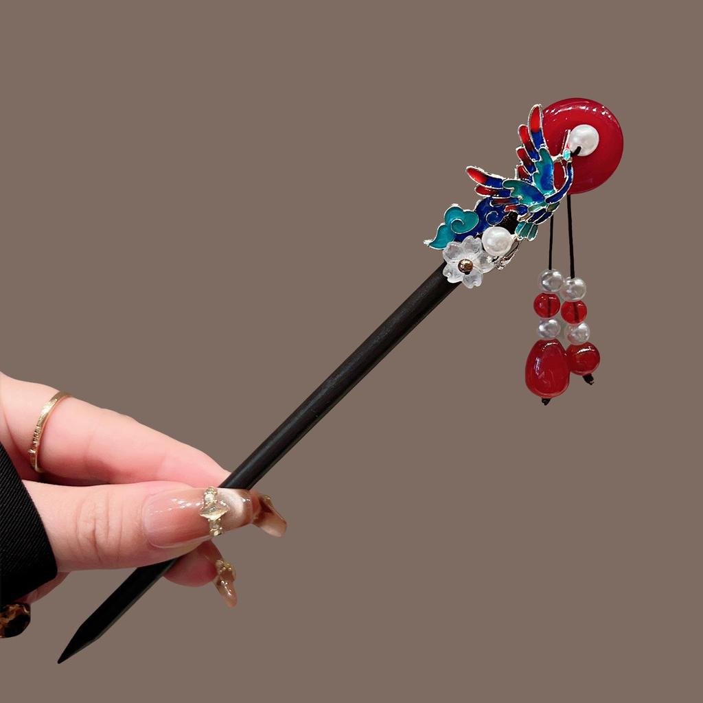 Elegante Haarnadel mit He Mu Quaste im Hanfu-Stil für Hochsteckfrisuren