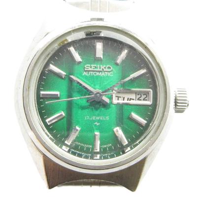 SEIKO Automatic Green Silver Watch 2206-0540, Dial, Calendar, Tone, Women's GY11/ MQ