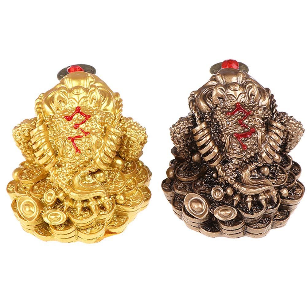Gifts Golden Bring Luck Wealth Toad Statue Chinese Golden Frog Desktop Decoration Feng Shui Toad