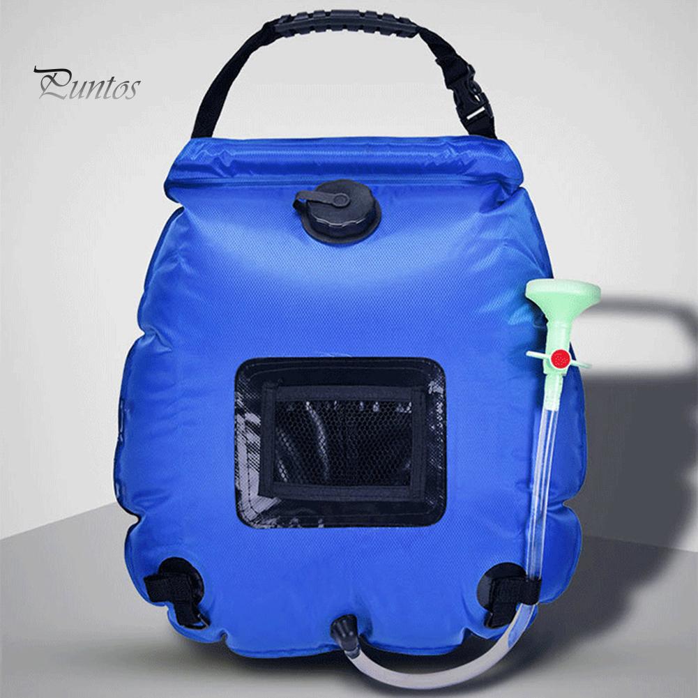 Puntos Outdoor Portable 20L Camping Turistika Solární vyhřívaná sprcha Koupání Taška na vodu