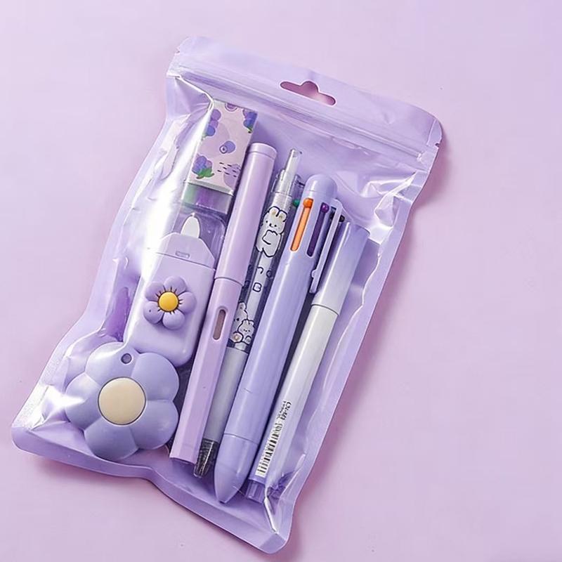 

7-in-1 Stationery Set Birthday Present Back to School Gift Pencil Eraser Students Prize School Office Correction Tape Kids hopk