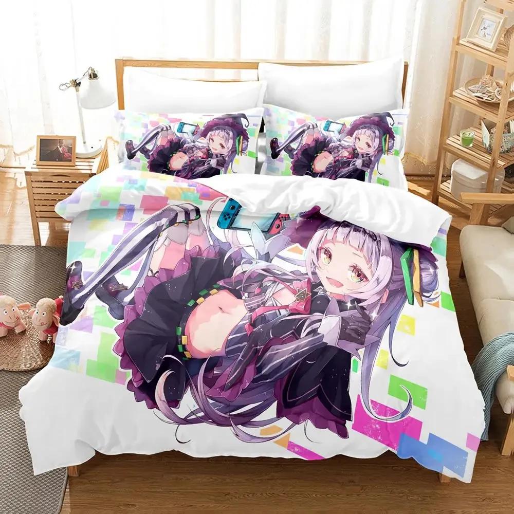 

3D Print Anime Murasaki Shion Bedding Set Duvet Cover Bed Set Quilt Cover Pillowcase Comforter king Queen Size Boys Adult EU Single 135x200cm