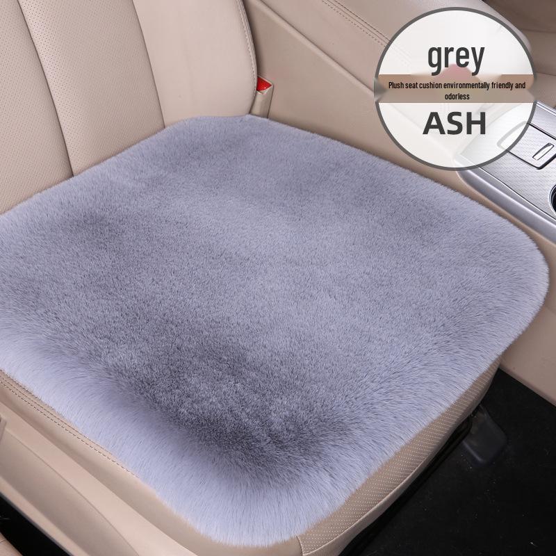 Winter Plush Car Seat Cushion Set: Thick Short Pile, Wool, Rabbit Hair, Non-Slip, 3-Piece