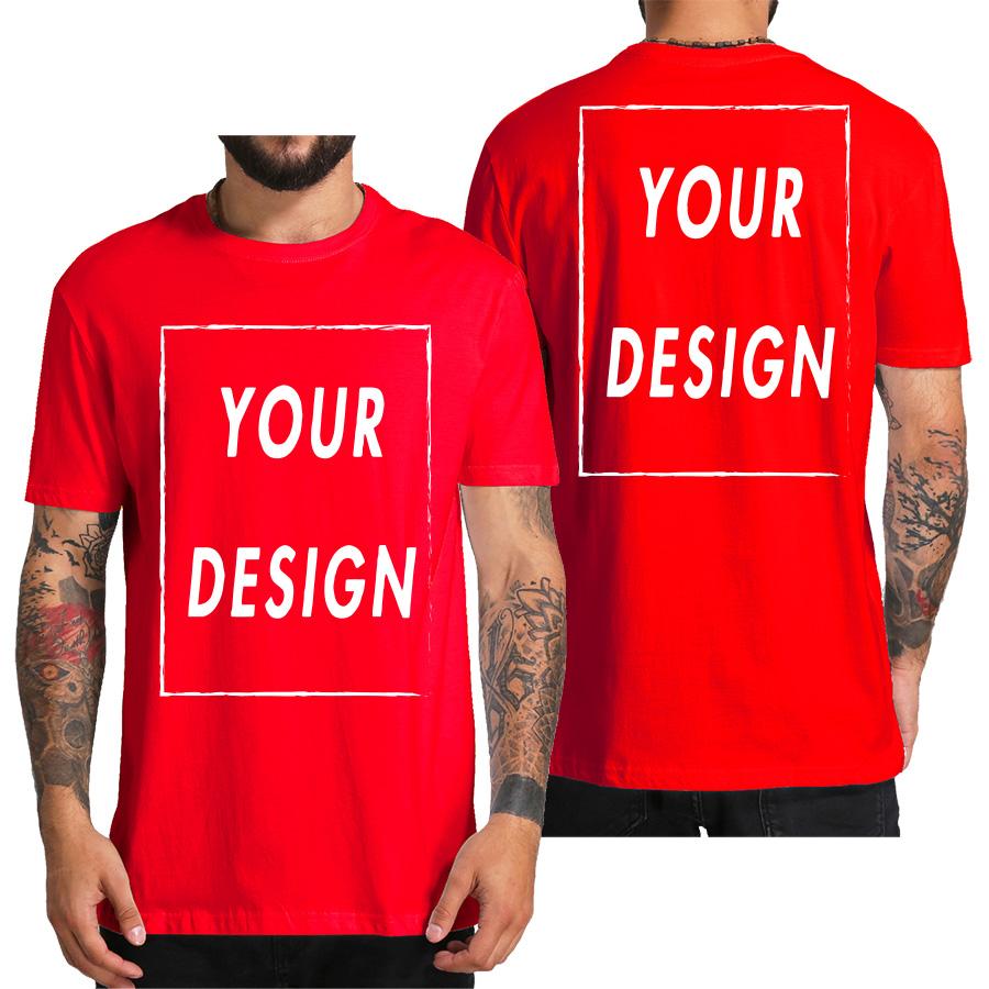 Camiseta Personalizada para Homens Design Eu Amo Seu Próprio Logo Texto Foto Grátis Ambos os Lados Tamanho UE Algodão Camiseta Personalizada