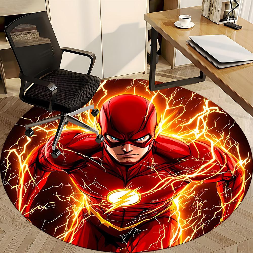 1pc Flash Lightning Office Round Area Rug, Under Office Chairs Bedroom Living Room Home Decor, Room Deco, Available In Various Sizes