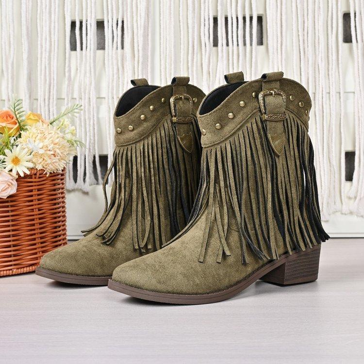Vintage Thick Heel Fringed Western Cowboy