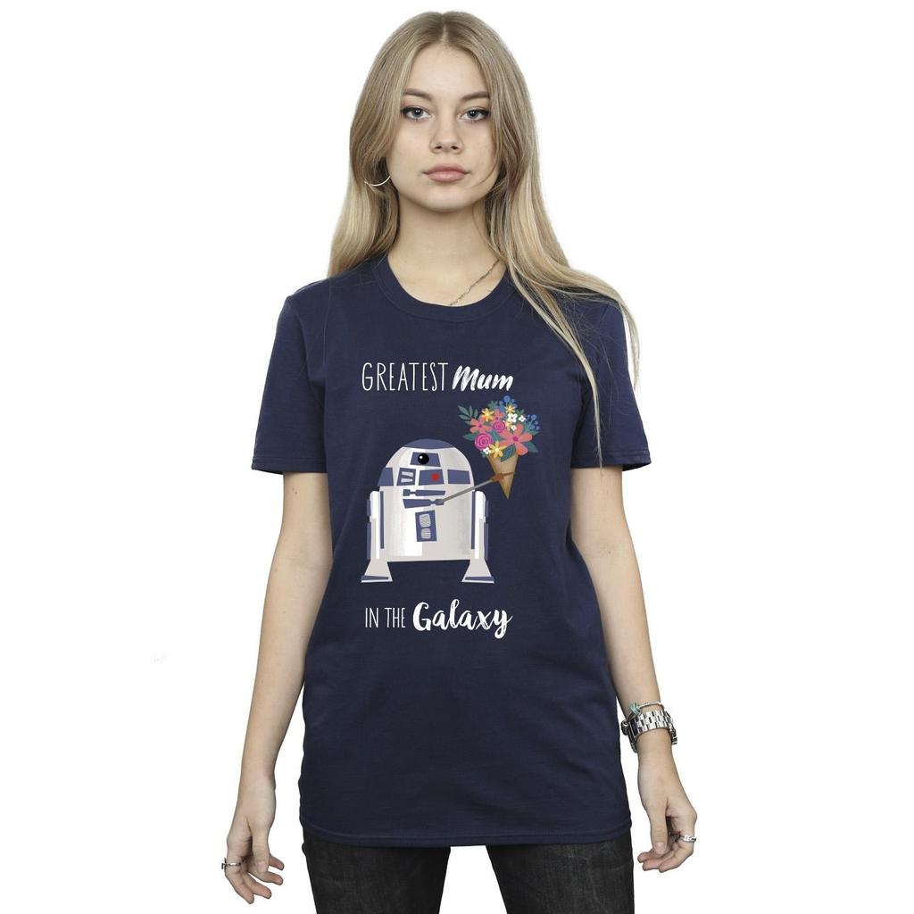 Star Wars Womens/Ladies R2D2 Greatest Mum Cotton Boyfriend T-Shirt
