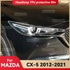Para MAZDA CX-5 2012-2021 2020 2019 Película protectora de TPU transparente para faros de coche, Adhesivo para cambiar el color del tinte de la luz delantera