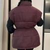 Fashion Winter Warm Vest Woman Outerwears With Belt Sleeveless Parka Casual Thick Women's Jackets